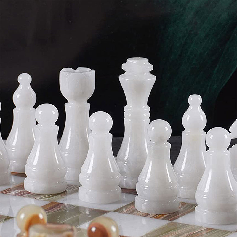 White and Green Premium Quality Chess pieces